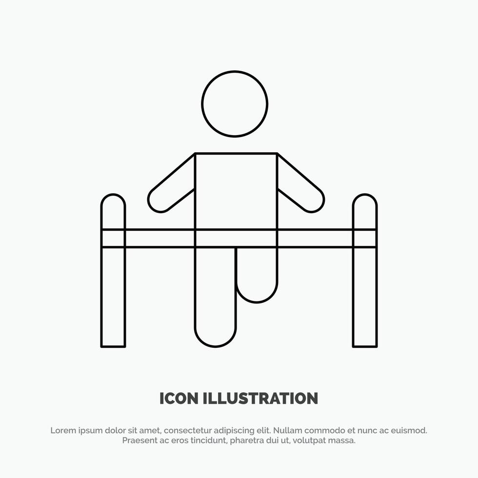 Exercise Gym Gymnastic Health Man Line Icon Vector