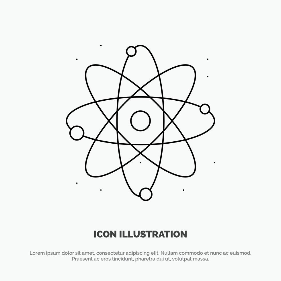 Atom Energy Power Lab Line Icon Vector