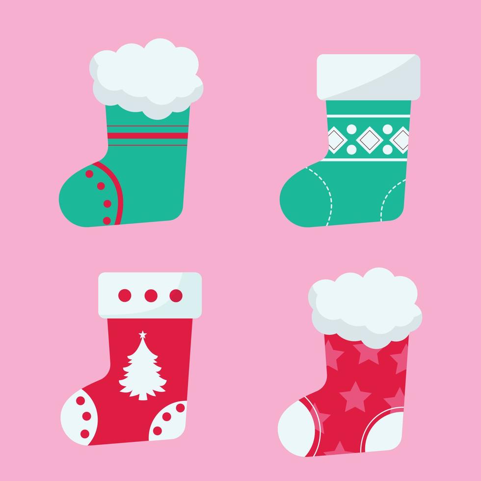 Christmas sock for gifts. Vector illustration