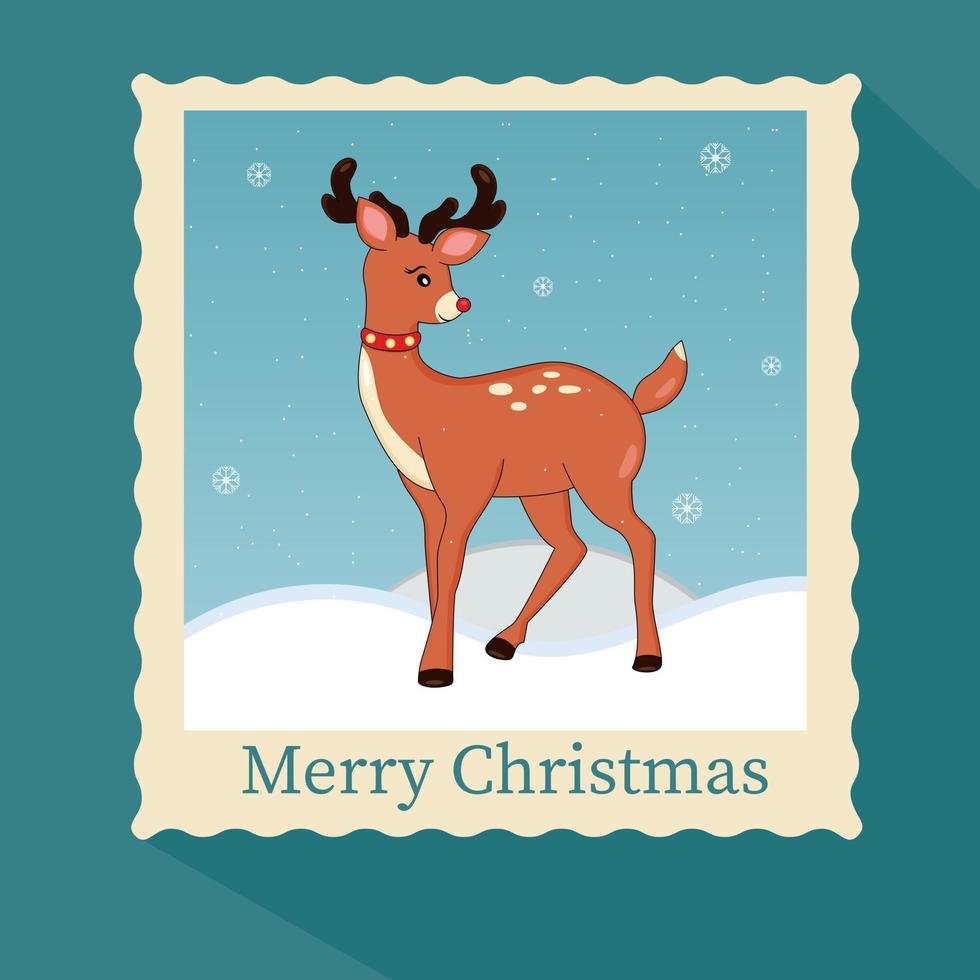 Deer. Christmas card. Winter. New Year. vector