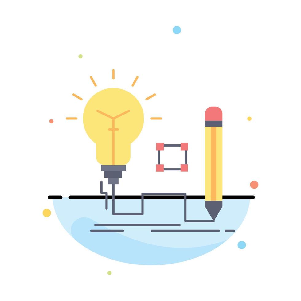 Idea insight key lamp lightbulb Flat Color Icon Vector