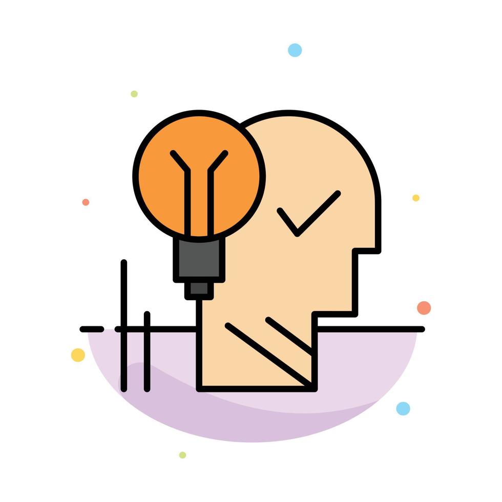 Creative Brain Idea Light bulb Mind Personal Power Success Abstract Flat Color Icon Template vector