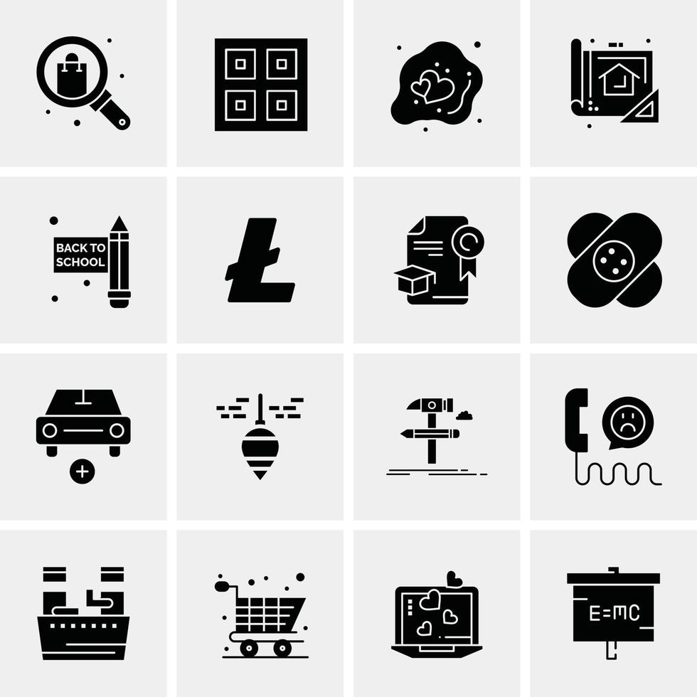 16 iconos de negocios universales vector ilustración de icono creativo para usar en proyectos relacionados con la web y dispositivos móviles