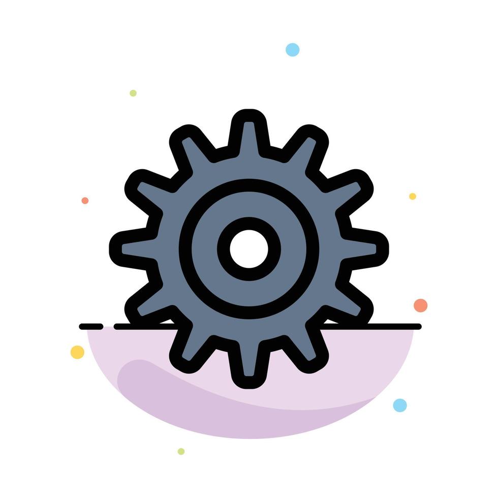 Gear Setting Wheel Abstract Flat Color Icon Template vector