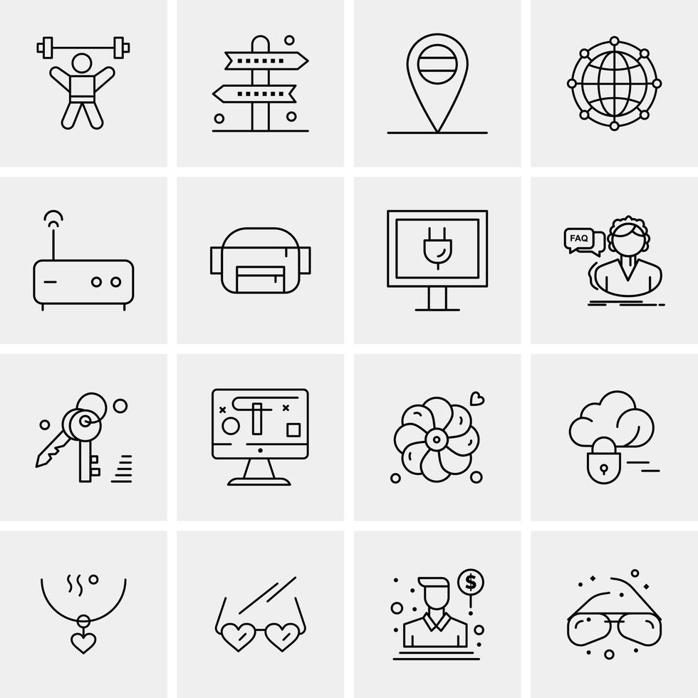 16 Universal Business Icons Vector Creative Icon Illustration to use in web and Mobile Related proje