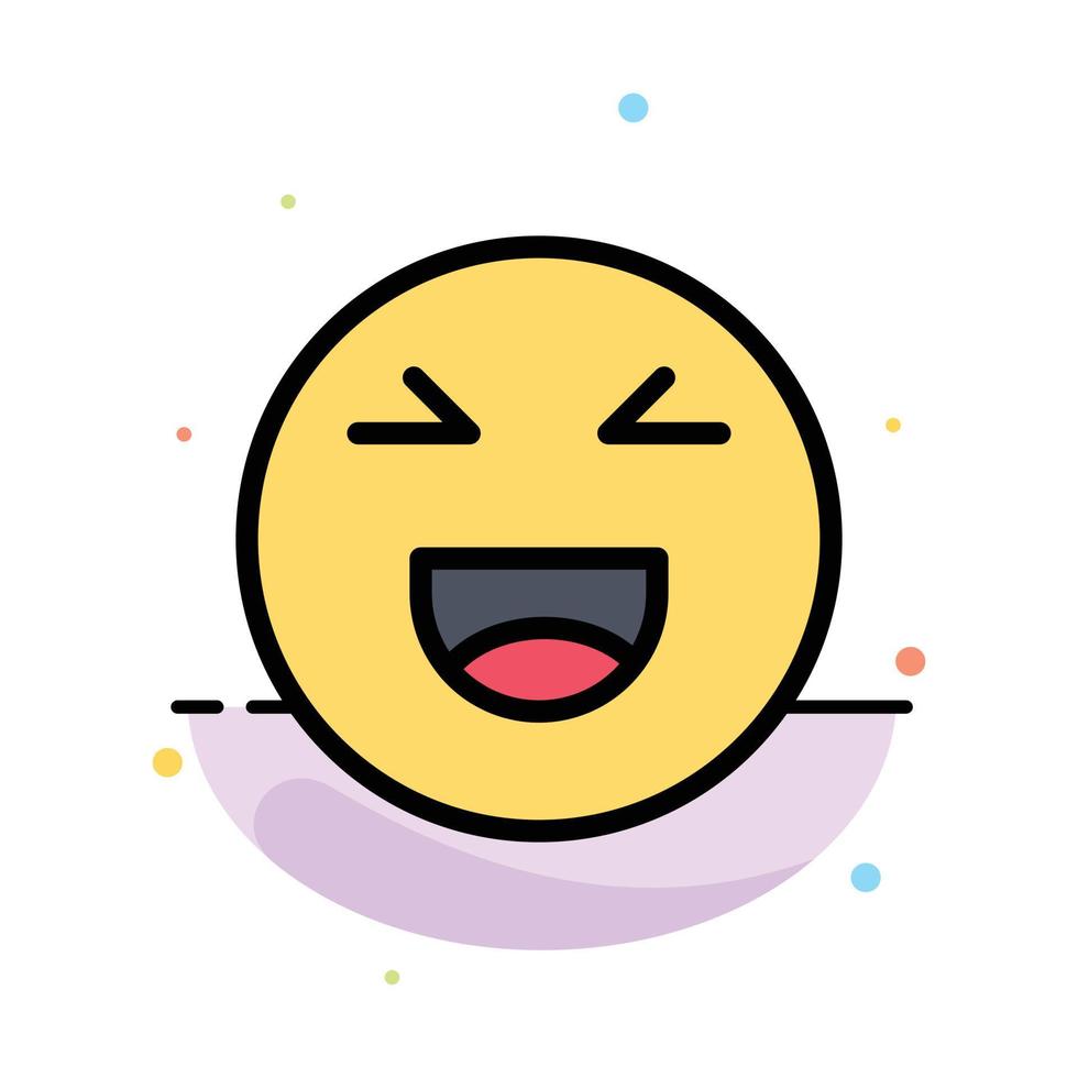 Chat Emojis Smile Happy Abstract Flat Color Icon Template vector