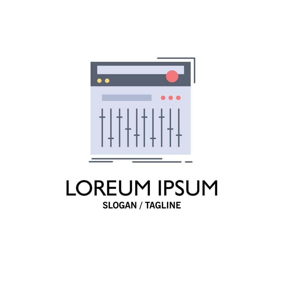 Control controller midi studio sound Flat Color Icon Vector