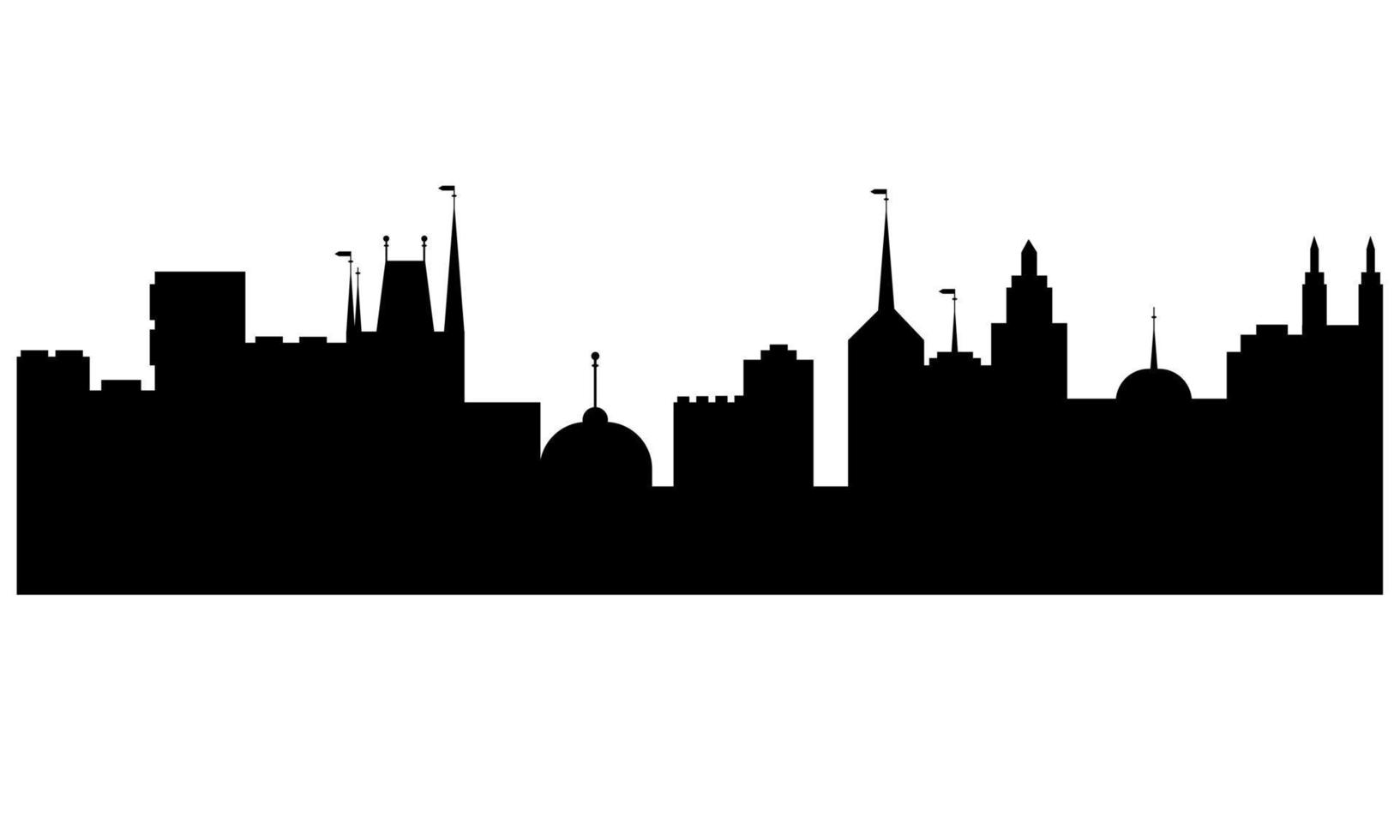 silueta de la ciudad en blanco y negro. paisaje urbano horizonte. panorama de la arquitectura. horizonte vector