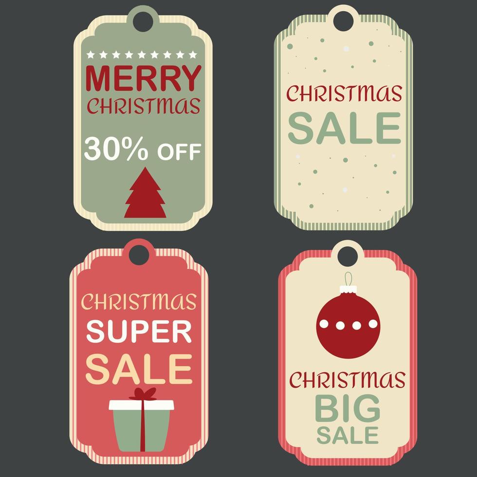Christmas tag sale. Gift, Christmas tree. vector