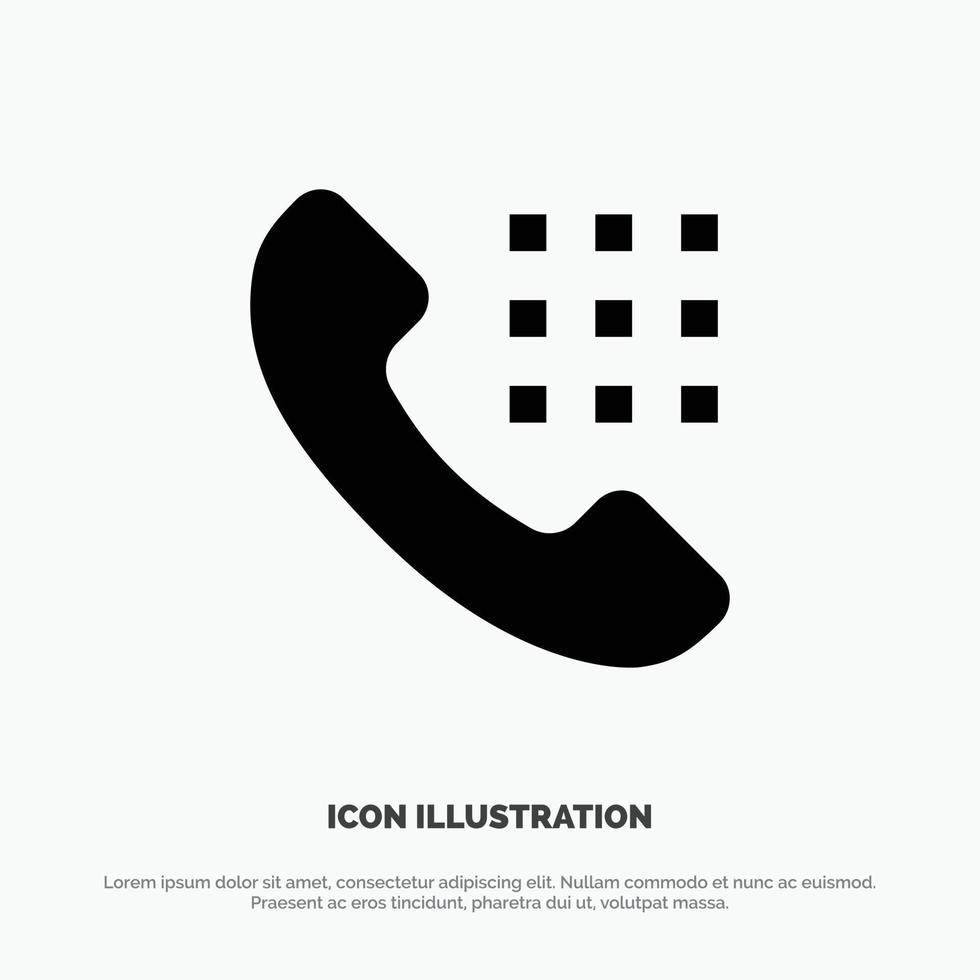 Call Dial Phone Keys solid Glyph Icon vector