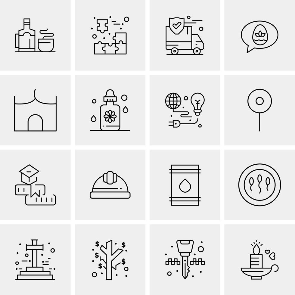 16 iconos de negocios universales vector ilustración de icono creativo para usar en proyectos relacionados con la web y dispositivos móviles