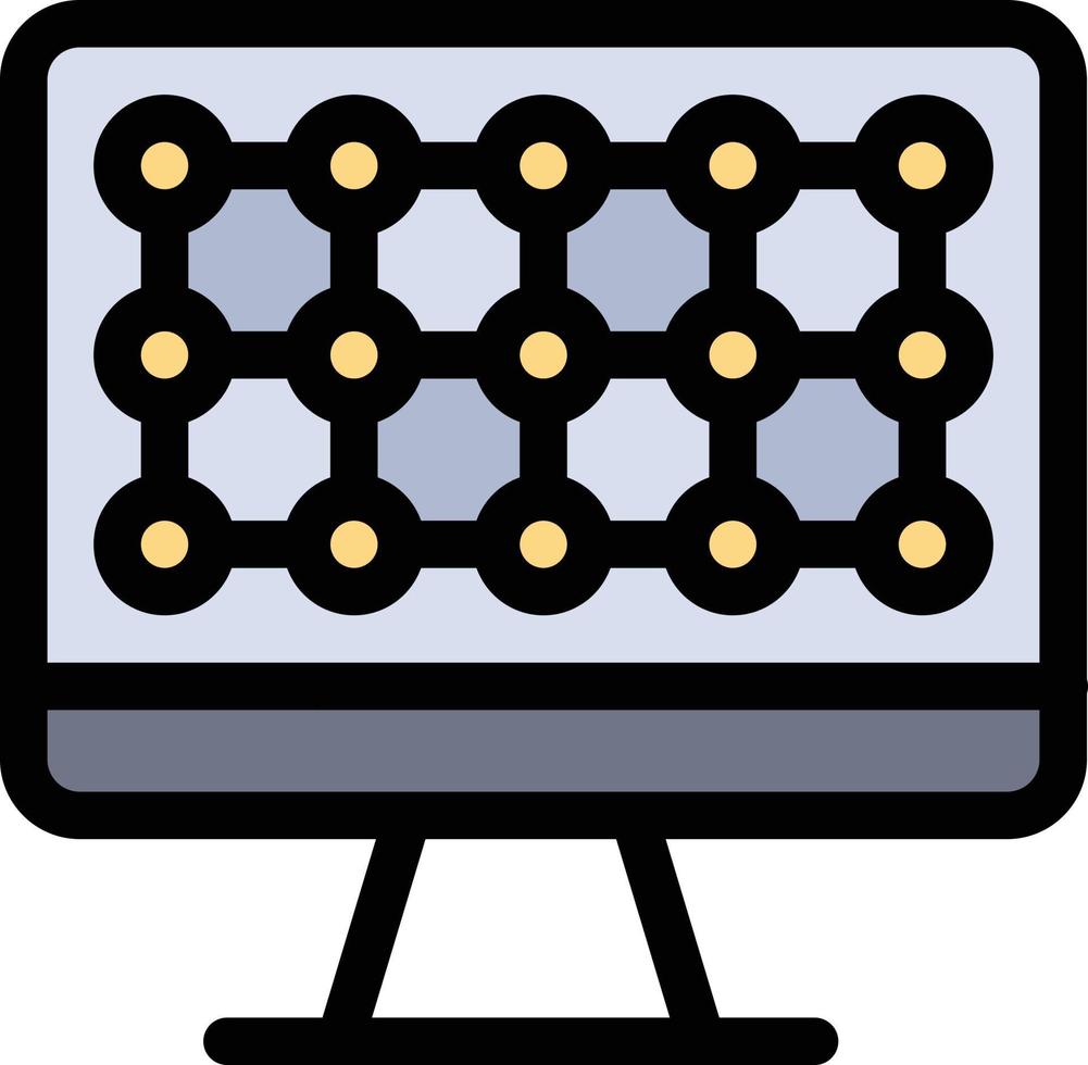 Computer Technology Hardware  Flat Color Icon Vector icon banner Template