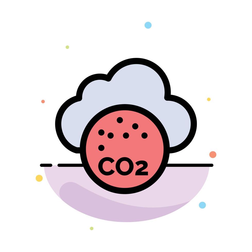 Air Carbone Dioxide Co2 Pollution Abstract Flat Color Icon Template vector