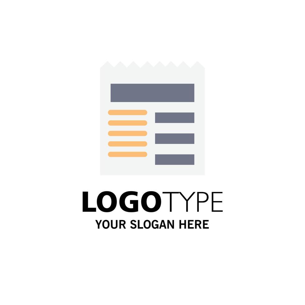 Document Text Basic Ui Business Logo Template Flat Color 13289661 ...