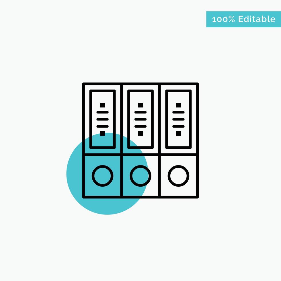 Files Archive Data Database Documents Folders turquoise highlight circle point Vector icon