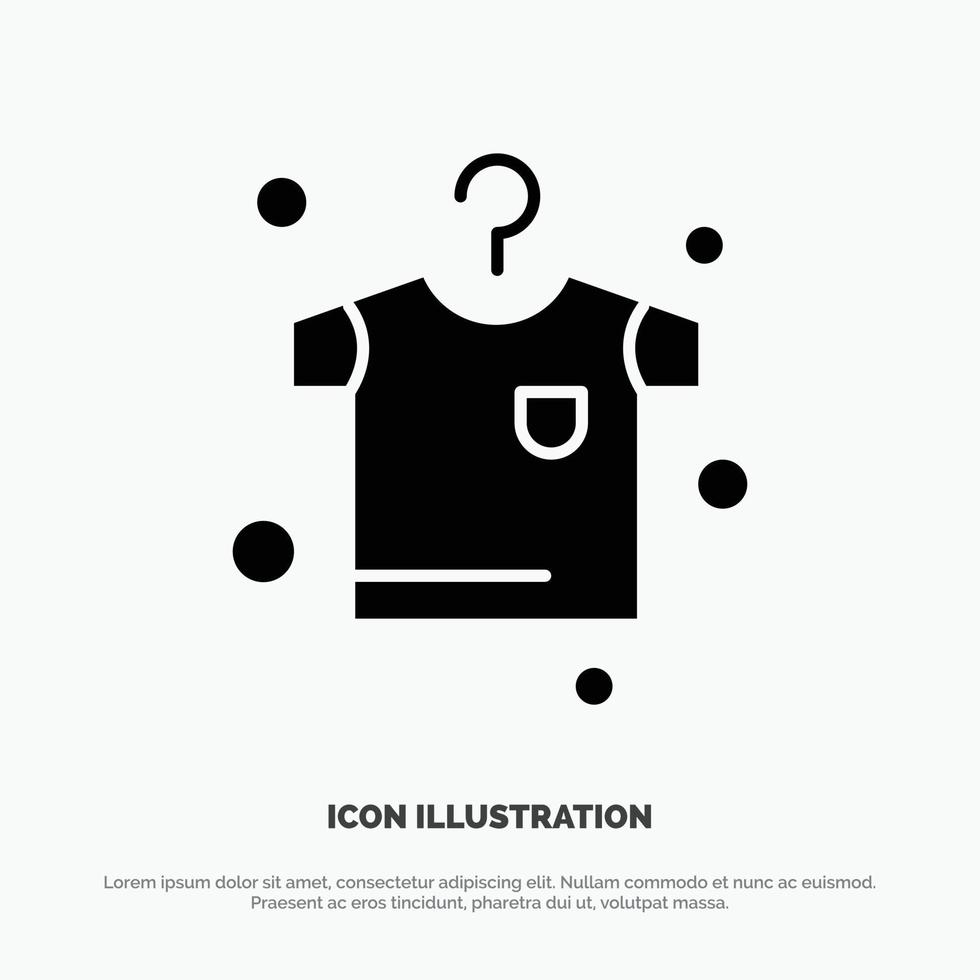 Clothes Drying Hanging solid Glyph Icon vector