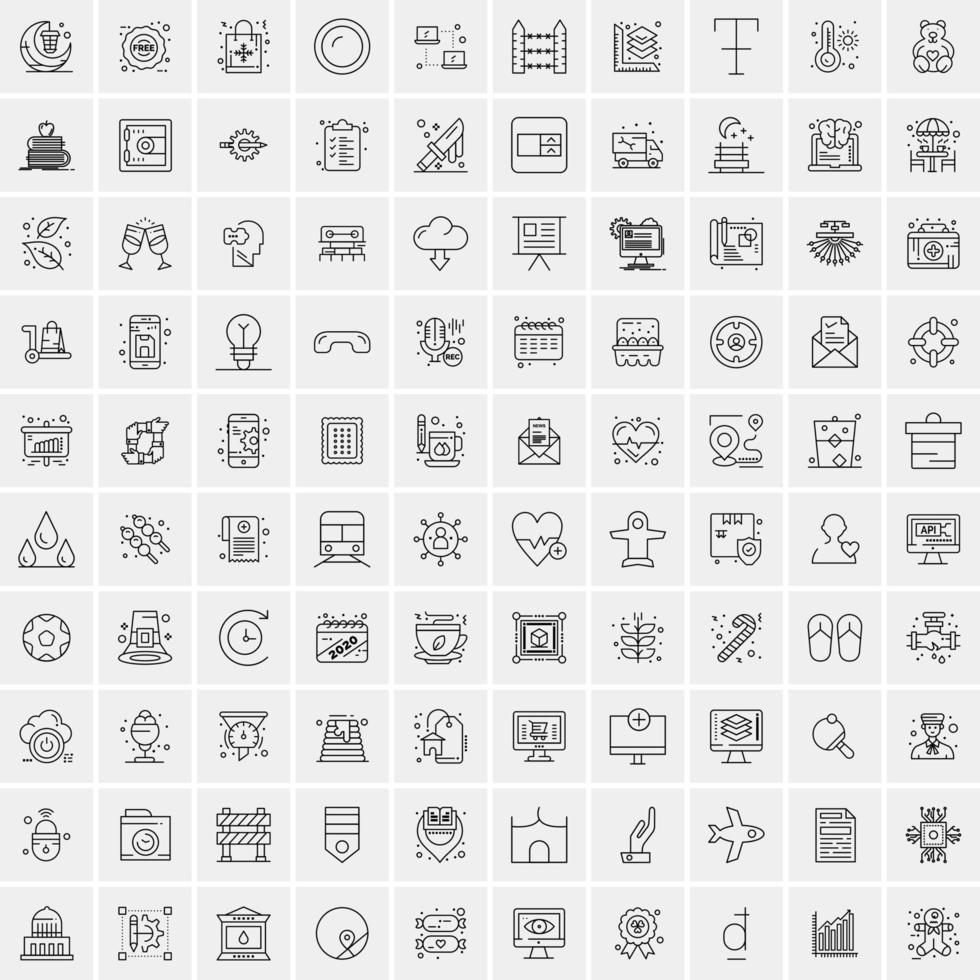 100 Business Icons for web and Print Material vector