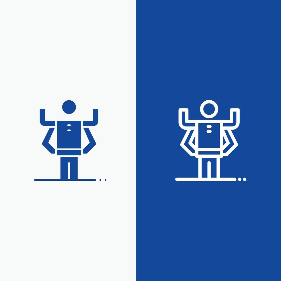 Ability Human Multitask Organization Line and Glyph Solid icon Blue banner Line and Glyph Solid icon vector