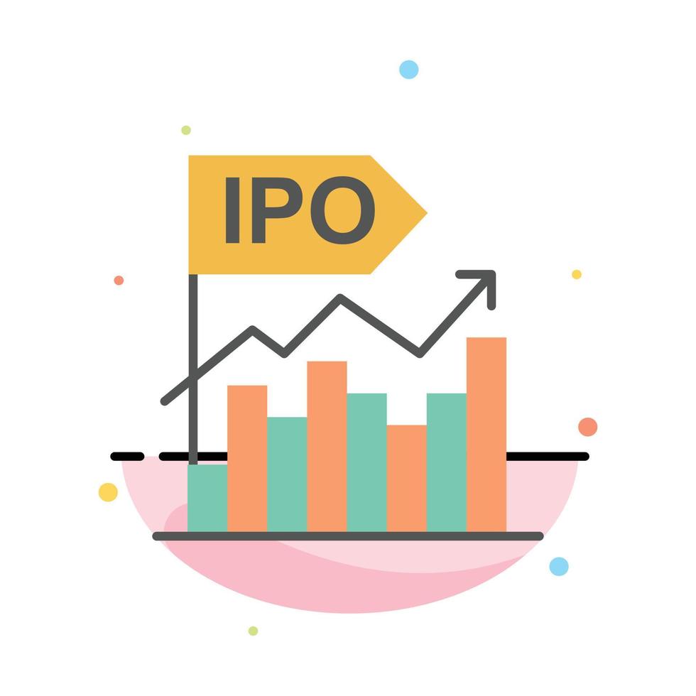 Ipo Business Initial Modern Offer Public Abstract Flat Color Icon Template vector