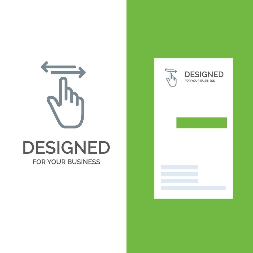 Finger Gestures Hand Left Right Grey Logo Design and Business Card Template vector