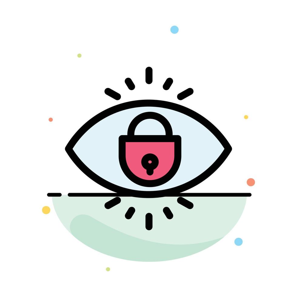 Eye Internet Security Lock Abstract Flat Color Icon Template vector