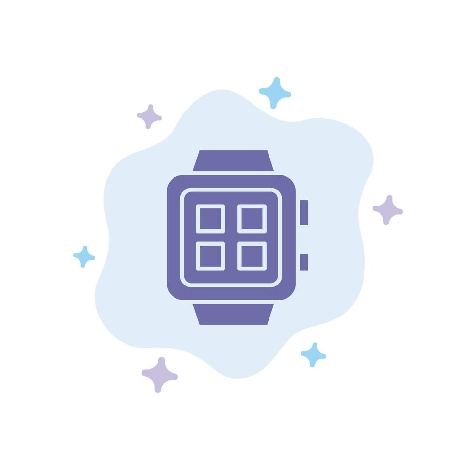 Electronic Home Smart Technology Watch Blue Icon on Abstract Cloud Background vector
