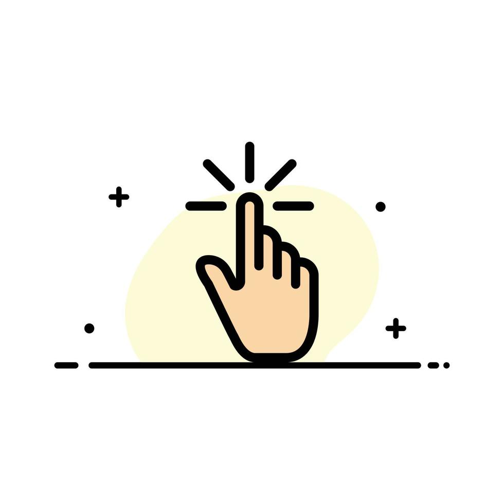 Click Finger Gesture Gestures Hand Tap  Business Flat Line Filled Icon Vector Banner Template