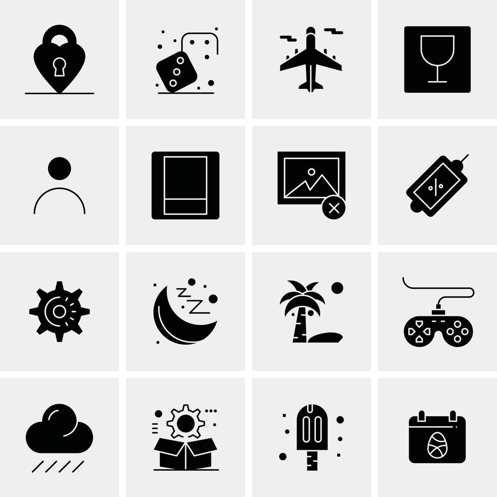 16 iconos de negocios universales vector ilustración de icono creativo para usar en proyectos relacionados con la web y dispositivos móviles