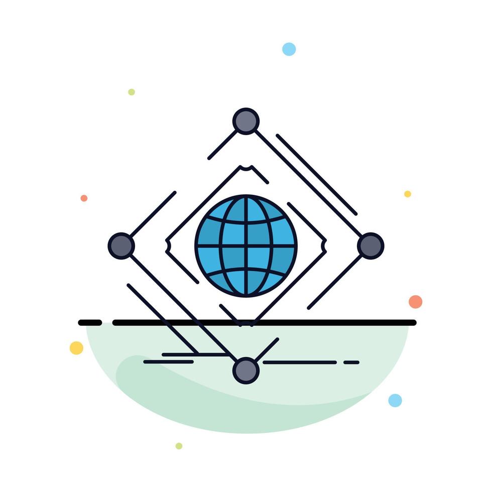 Complex global internet net web Flat Color Icon Vector