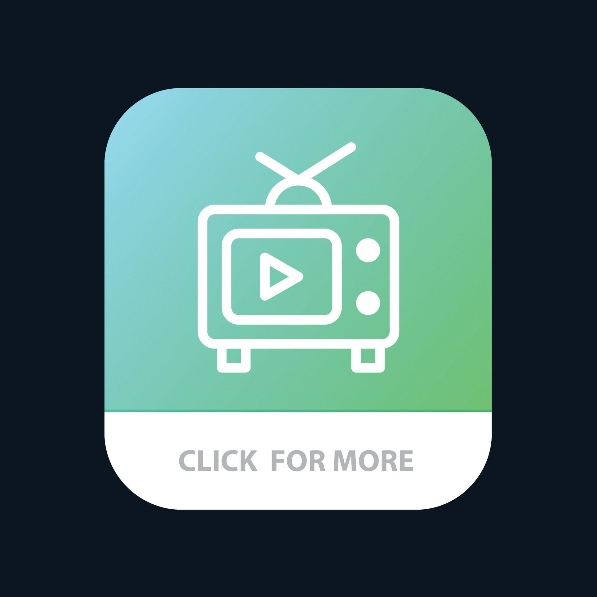 TV Television Play Video Mobile App Button Android and IOS Line Version