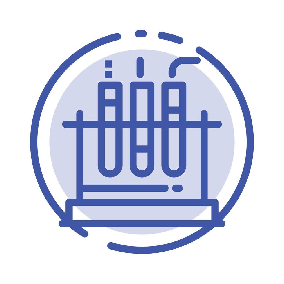 Tube Test Lab Medical Blue Dotted Line Line Icon vector