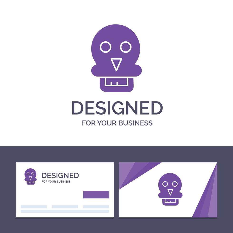 tarjeta de visita creativa y plantilla de logotipo cráneo cráneo muerte médico hombre vector ilustración