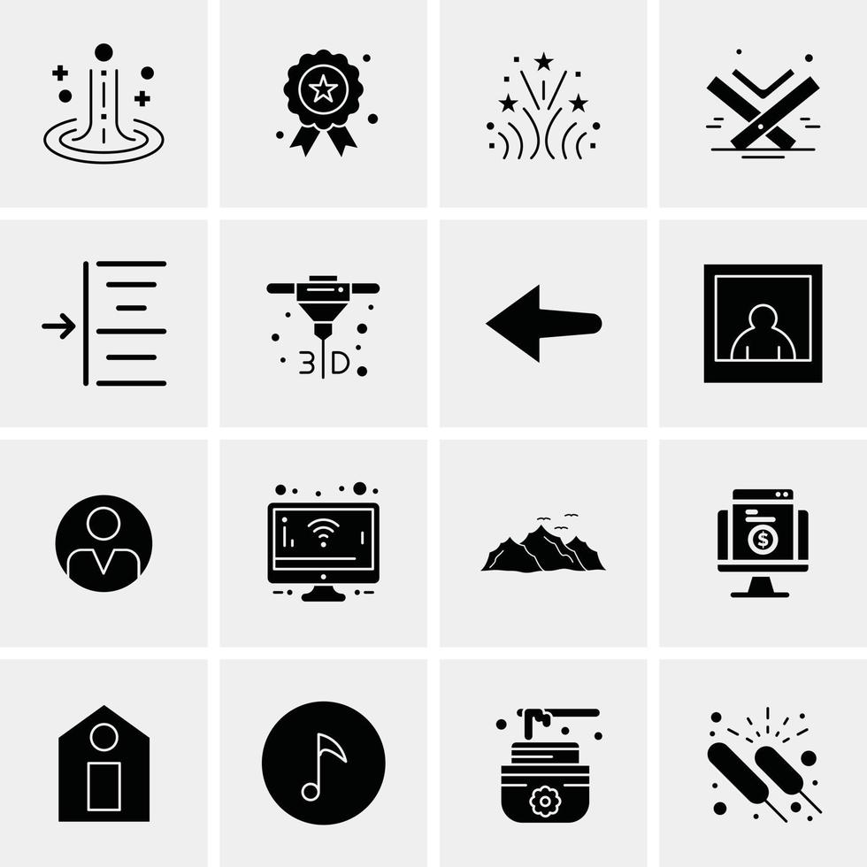 16 iconos de negocios universales vector ilustración de icono creativo para usar en proyectos relacionados con la web y dispositivos móviles