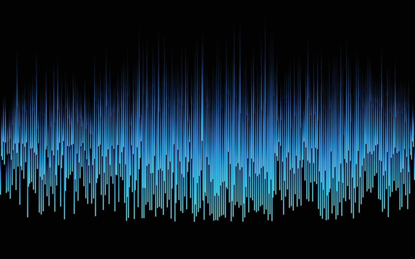 Vector half circles Digital Technology Ai lines flowing dynamic pattern in blue green colors isolated on black background