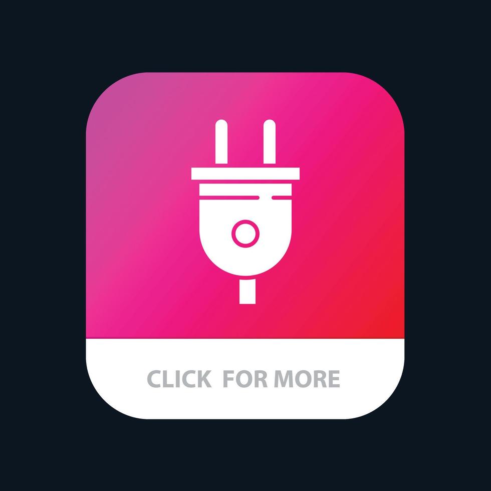 Electric Plug Power Power Plug Mobile App Icon Design vector