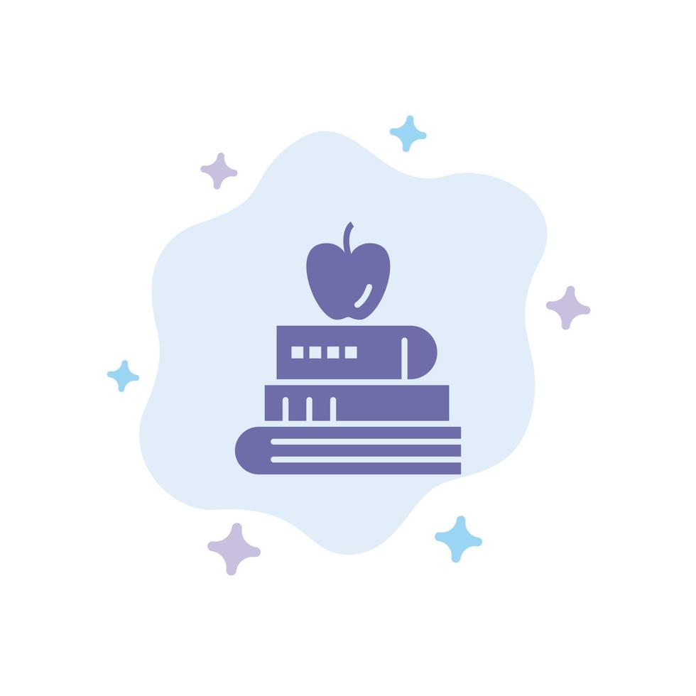 Book Pen Food Education Blue Icon on Abstract Cloud Background vector