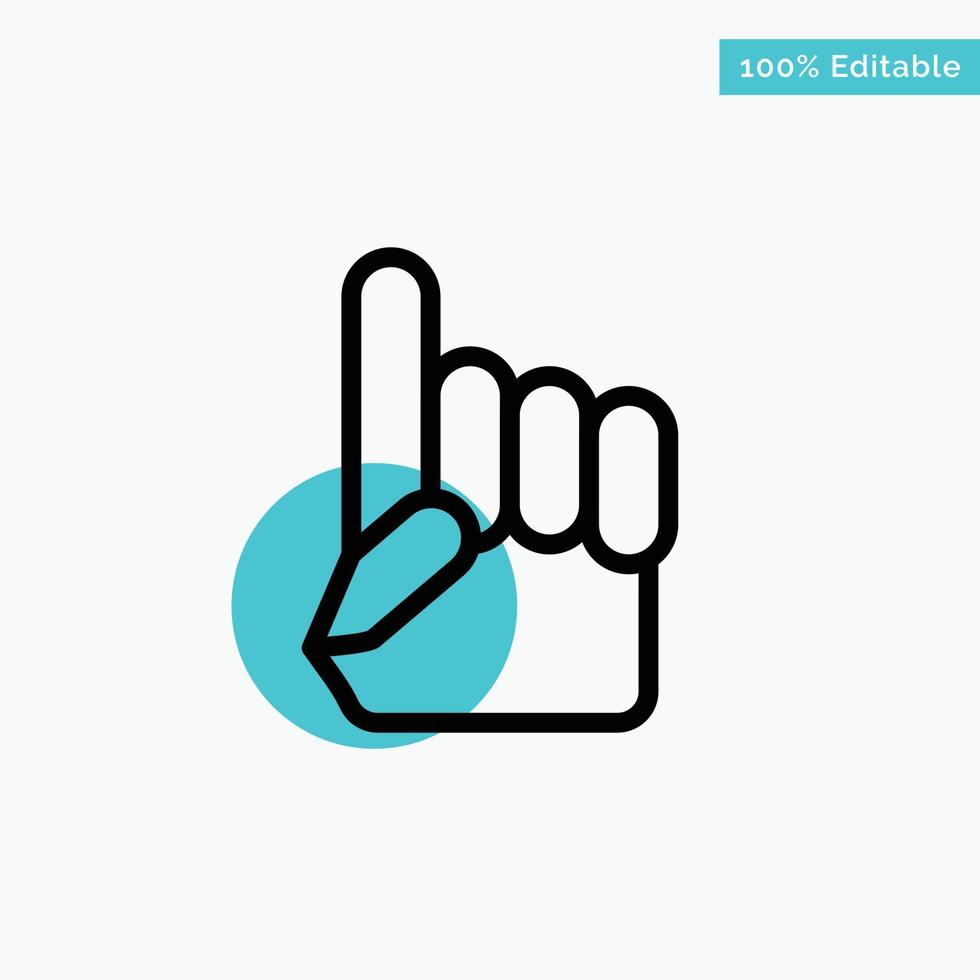 Foam Hand Hand Usa American turquoise highlight circle point Vector icon