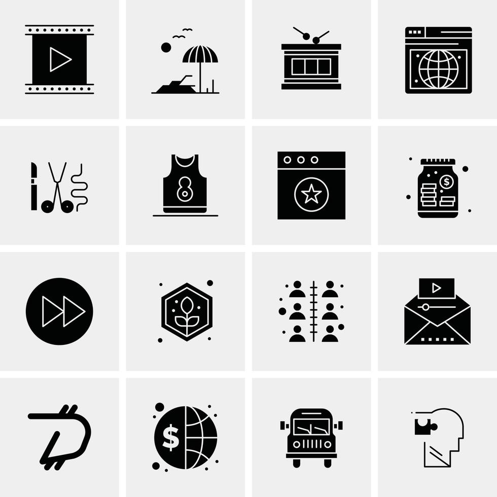 16 iconos de negocios universales vector ilustración de icono creativo para usar en proyectos relacionados con la web y dispositivos móviles