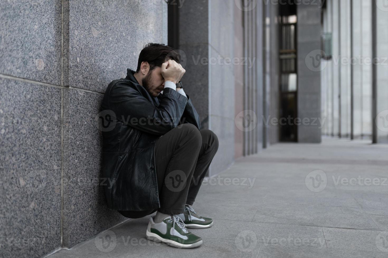 portrait of a man in need of psychological help photo