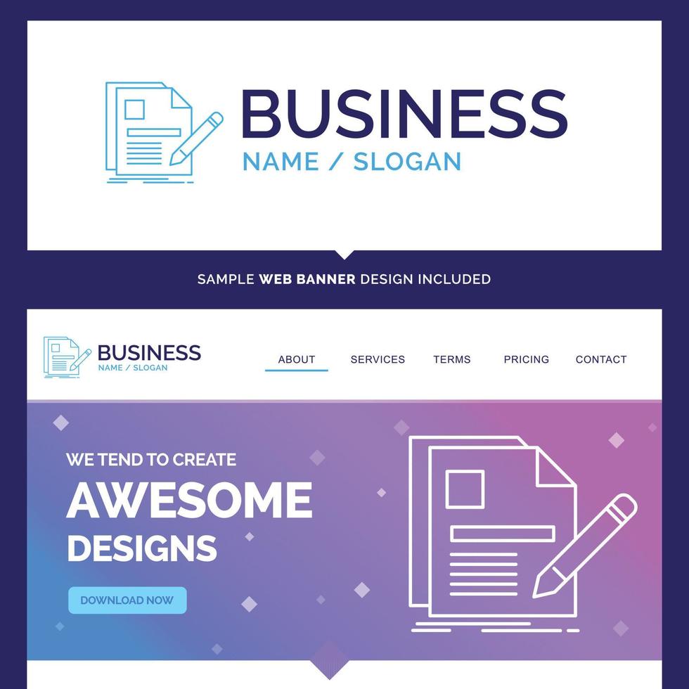 Beautiful Business Concept Brand Name document. vector
