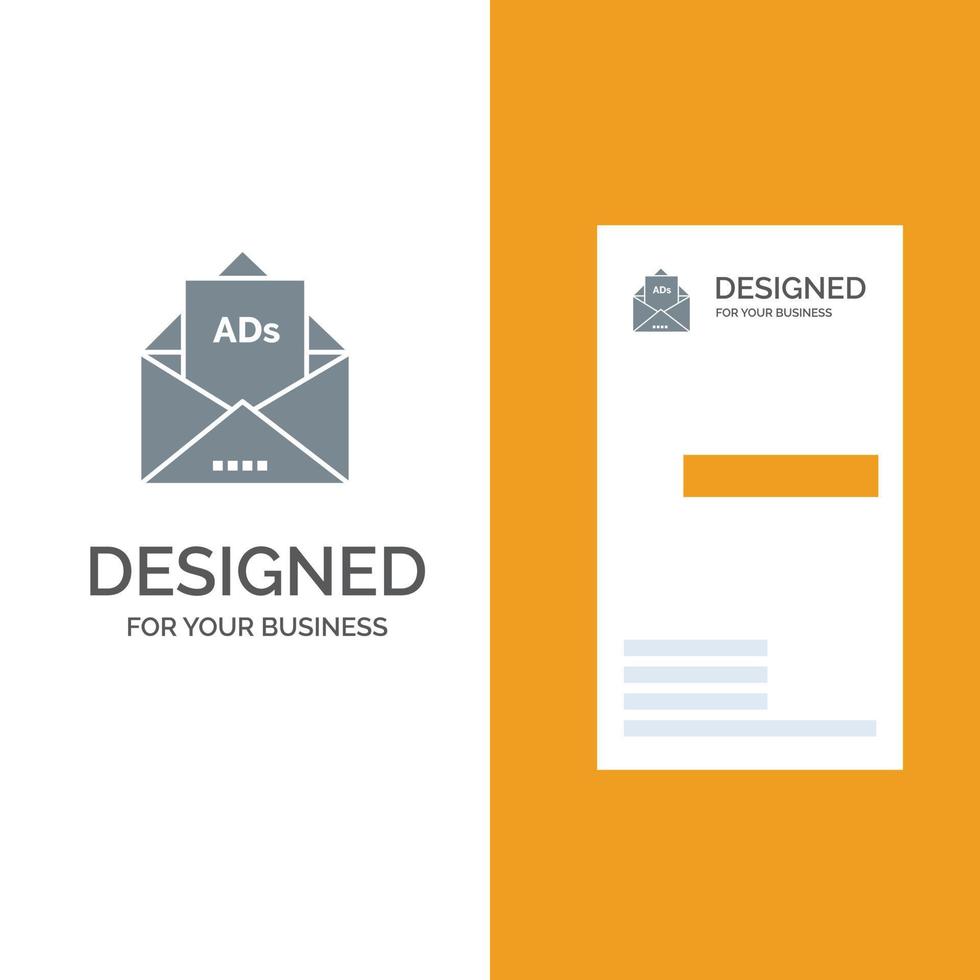 Ad Advertising Email Letter Mail Grey Logo Design and Business Card Template vector