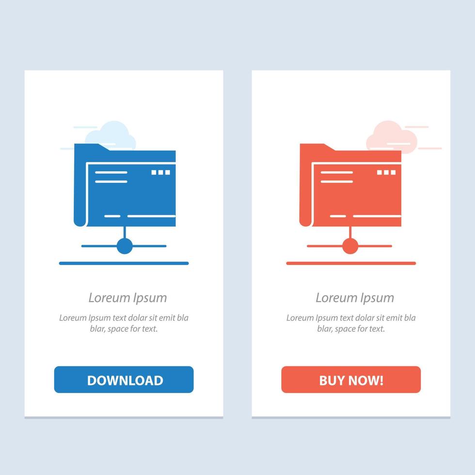 Folder Data Server Storage  Blue and Red Download and Buy Now web Widget Card Template vector