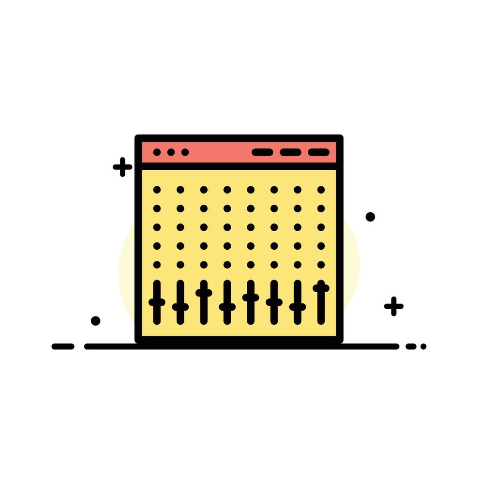 Console Control Controller Hardware Mixer  Business Flat Line Filled Icon Vector Banner Template