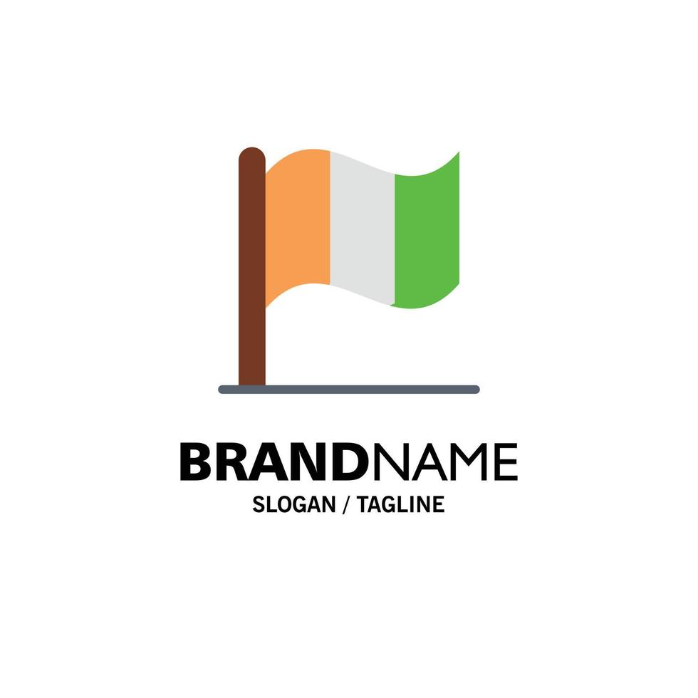 bandera irlanda plantilla de logotipo de empresa irlandesa color plano vector