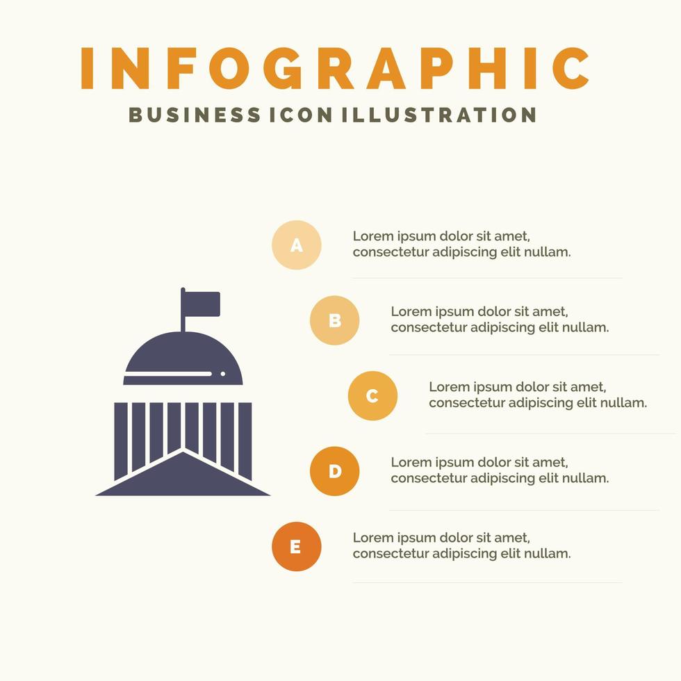 ciudad bandera verde irlanda irlandés sólido icono infografía 5 pasos presentación fondo vector