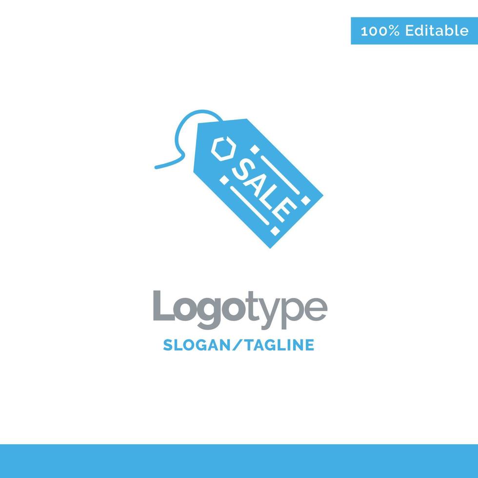 Ecommerce Shopping Tag Sale Blue Business Logo Template vector