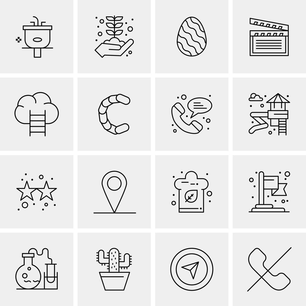 16 iconos de negocios universales vector ilustración de icono creativo para usar en proyectos relacionados con la web y dispositivos móviles