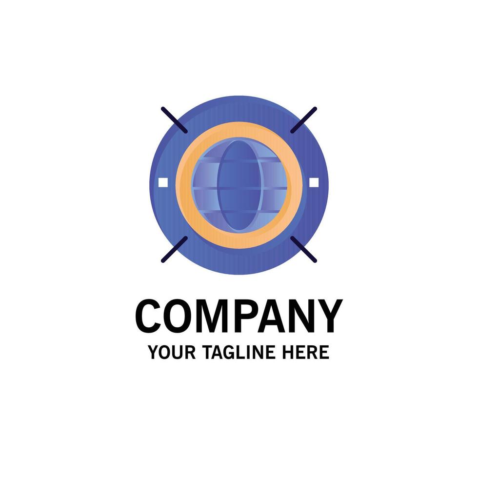 Internet Web World Computing Business Logo Template Flat Color vector