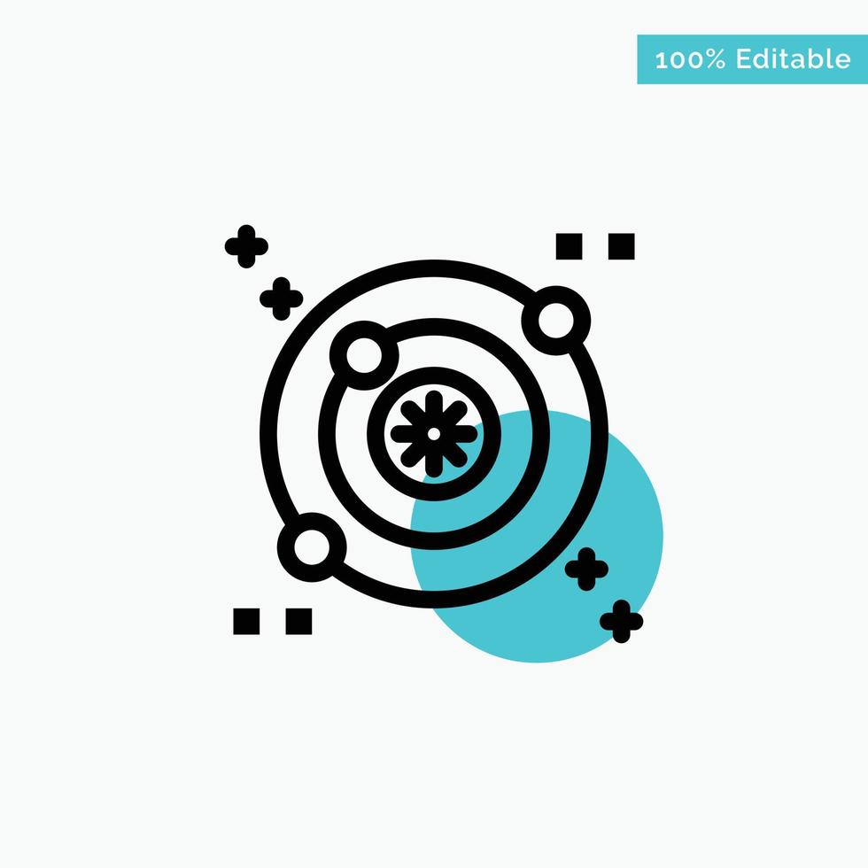 Galaxy Orbit Space turquoise highlight circle point Vector icon