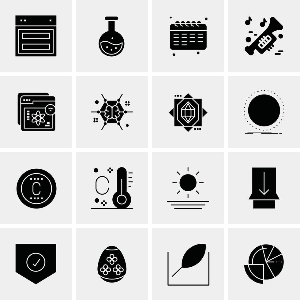 16 iconos universales de negocios vector ilustración de icono creativo para usar en proyectos relacionados con la web y dispositivos móviles